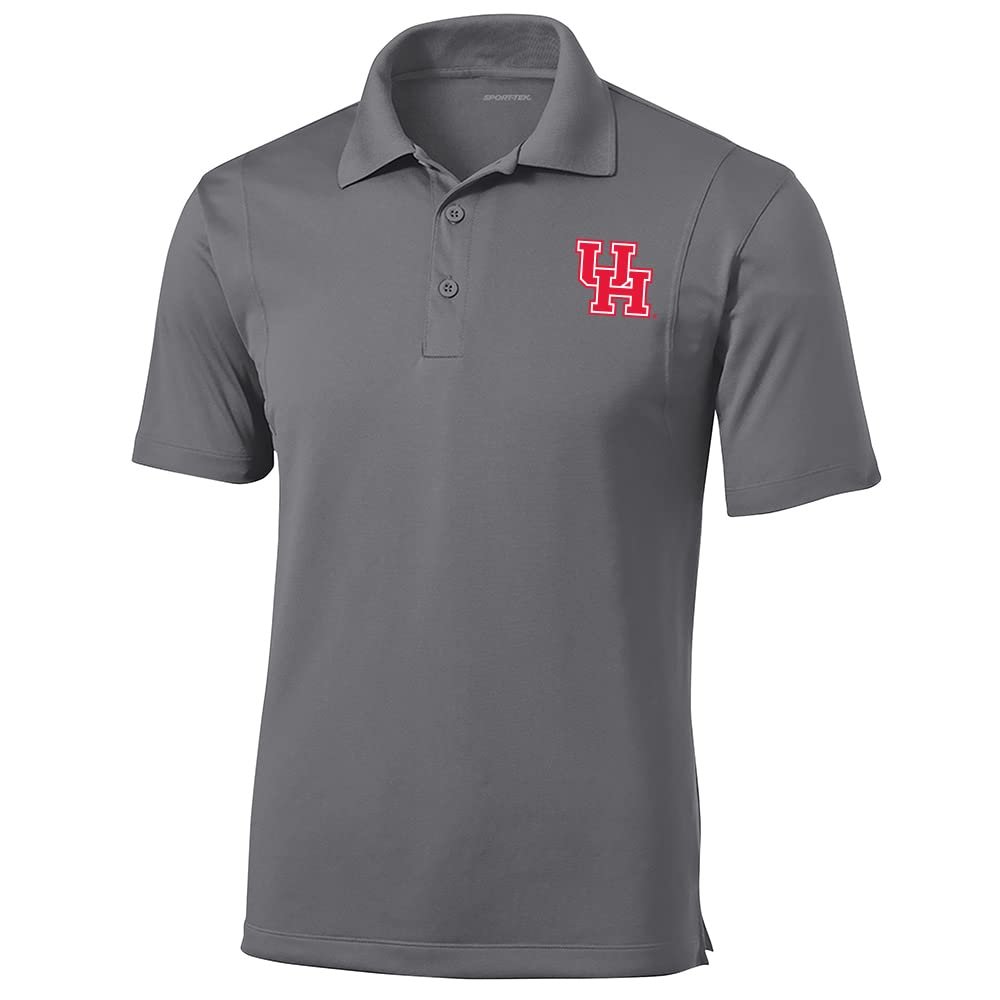 Sport Your Gear Houston Cougars Prime Athletic Logo Micropique Sports-Wick Golf Polo (Gray - Medium)