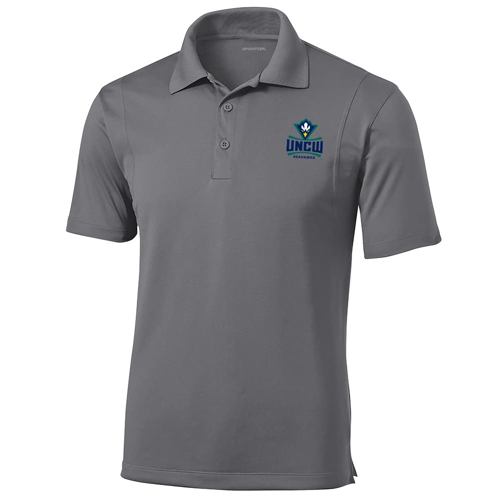 Sport Your Gear UNC Wilmington Seahawks Prime Athletic Logo Micropique Sport-Wick Golf Polo, Sport Gray, Large