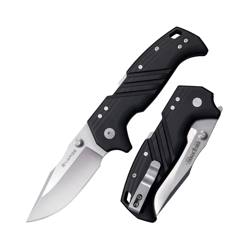 COLD STEEL Engage 3.5" S35VN Razor-Sharp Clip Point Blade 4.7" G-10 Handle Everyday Carry Pocket Folding Knife w/Atlas Lock Mechanism