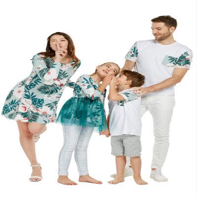 Matchable Family Hawaiian Jumpsuit Romper, Mint Forest, Girl, Size 6