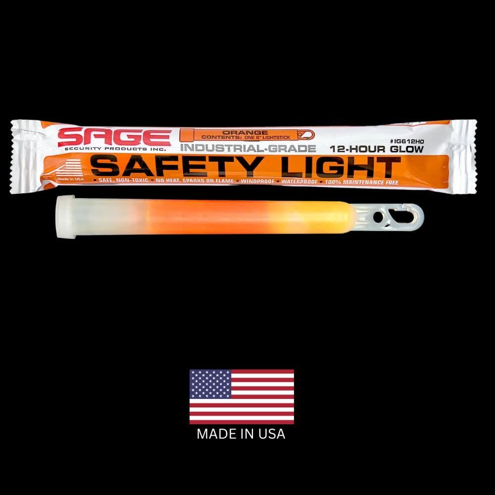 Sage Security Products, INC. Orange Emergency Safety Glow Sticks -100 Pack
