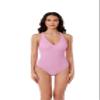 BCA by Rebecca Virtue Madilynn Texture - Women's One Piece Swimsuit with Scoop Neckline, Textured Design and Multi-Way Back Tie, Bathing Suits for Women, Petal, Small view 1