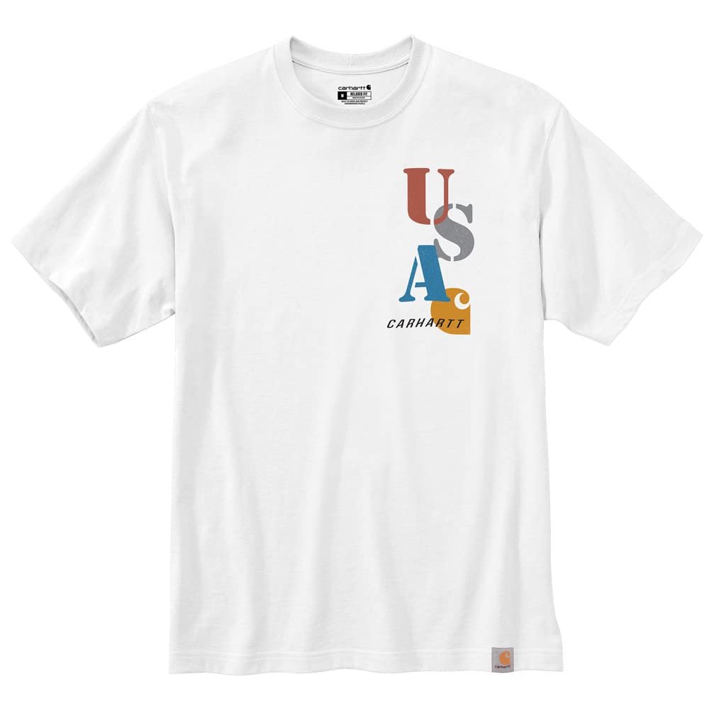 Carhartt Relaxed Fit Midweight Short-Sleeve USA Graphic T-Shirt White