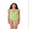 BCA by Rebecca Virtue Madilynn Texture - Women's One Piece Swimsuit with Scoop Neckline, Textured Design and Multi-Way Back Tie, Bathing Suits for Women, Mint, Medium view 1