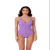 BCA by Rebecca Virtue Madilynn Texture - Women's One Piece Swimsuit with Scoop Neckline, Textured Design and Multi-Way Back Tie, Bathing Suits for Women, Plumberry, X-Small view 1