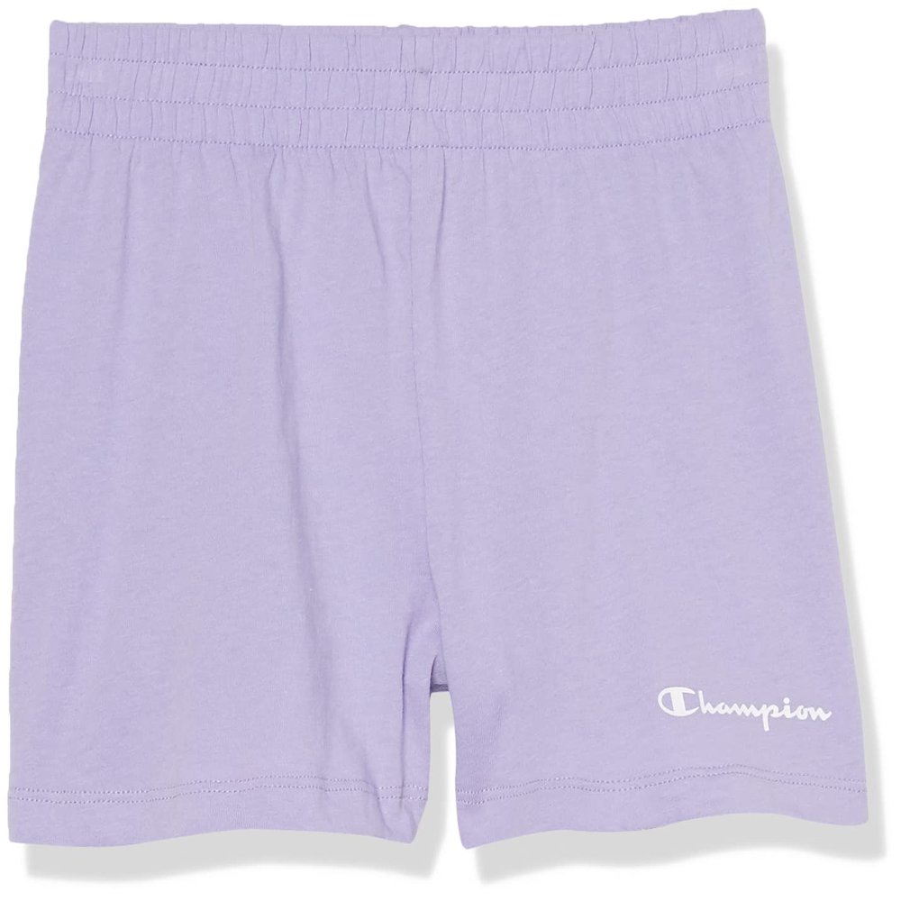 Champion Girls' Shorts, Cotton Shorts for Girls, Lightweight Gym Shorts, Script, 3"