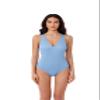 BCA by Rebecca Virtue Madilynn Texture - Women's One Piece Swimsuit with Scoop Neckline, Textured Design and Multi-Way Back Tie, Bathing Suits for Women, Baby Blue, XX-Large view 1