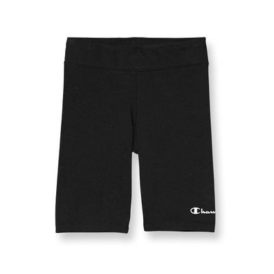 Champion Girls Bike Shorts, Sport for Black Spandex 7", Black Small Script, 6 US