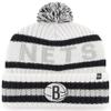 47 NBA Unisex-Adult Primary Logo Bering Cuffed Knit Pom Beanie Hat (Brooklyn Nets White) view 1