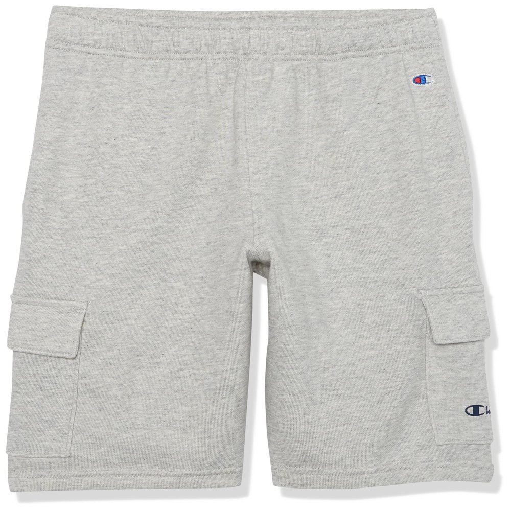 Champion Boys Shorts, Cargo for Men, Athletic with Pockets, 8", Oxford Grey Heather Small Script, 6 US