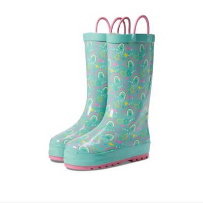 Western Chief Confetti Rainbow Rain Boots (Toddler/Little Kid) Turquoise 12 Little Kid M