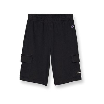 Champion Boys' Little Men, Athletic Shorts with Cargo Pockets, 8", Black