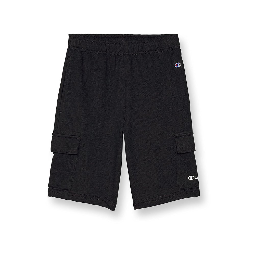 Champion Boys' Little Men, Athletic Shorts with Cargo Pockets, 8", Black