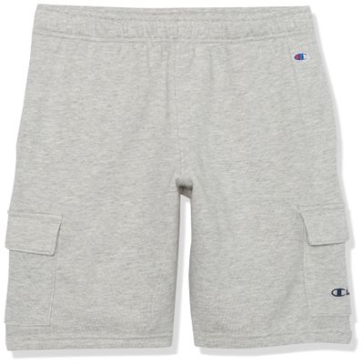 Champion Boys' Big Men, Athletic Shorts with Cargo Pockets, 8", Oxford Grey Heather