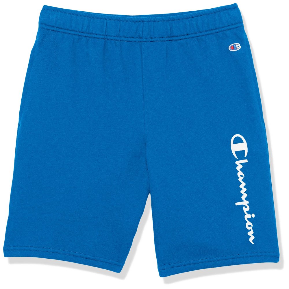 Champion Boys' Shorts, Athletic Shorts for Boys, Lightweight Shorts for Kids, French Terry, Script, 8"