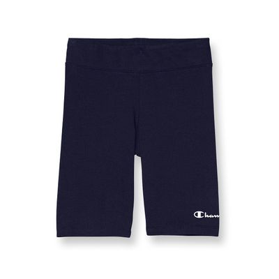 Champion Girls Bike Shorts, Sport for Black Spandex 7", Navy Small Script, 16 US