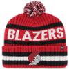 47 NBA Unisex-Adult Team Color Officially Licensed Primary Logo Bering Sport Knit Cuffed Pom Beanie Cold Weather Hat -Portland Trail Blazers Red view 1