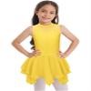 Jhaoyu Kids Girls Sleeveless Ice Skating Dress Ballet Dance Leotards Skirt Figure Skating Competition Costume Yellow 16 Years view 1