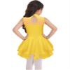 Jhaoyu Kids Girls Sleeveless Ice Skating Dress Ballet Dance Leotards Skirt Figure Skating Competition Costume Yellow 16 Years view 2