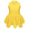 Jhaoyu Kids Girls Sleeveless Ice Skating Dress Ballet Dance Leotards Skirt Figure Skating Competition Costume Yellow 16 Years view 3