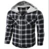 H2H Mens Casual Button Down Long Sleeve Plaid Shirts Hoodie US 2XL/Asia 3XL (CMOJA0105) view 1