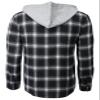 H2H Mens Casual Button Down Long Sleeve Plaid Shirts Hoodie US 2XL/Asia 3XL (CMOJA0105) view 3