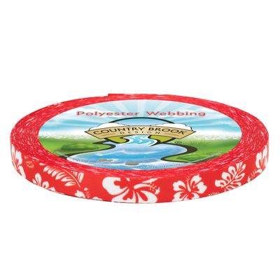 Country Brook Design - Red Hawaiian Photo Quality Polyester (1/2 Inch, 10 Yards)