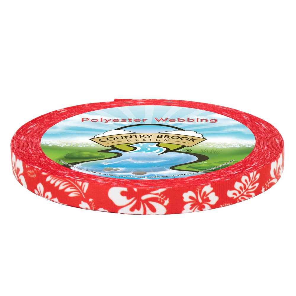 Country Brook Design - Red Hawaiian Photo Quality Polyester (1/2 Inch, 10 Yards)