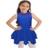 Jhaoyu Kids Girls Sleeveless Ice Skating Dress Ballet Dance Leotards Skirt Figure Skating Competition Costume Royal Blue 14 Years view 1