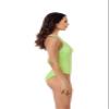 BCA by Rebecca Virtue Madilynn Texture - Women's One Piece Swimsuit with Scoop Neckline, Textured Design and Multi-Way Back Tie, Bathing Suits for Women, Lime Light, Medium view 3