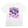 Pug Riding a Unicorn in Clouds Youth T-Shirt Space Rainbow Trippy Donuts Kids White Small view 1