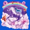 Pug Riding a Unicorn in Clouds Youth T-Shirt Space Rainbow Trippy Donuts Kids White Small view 2