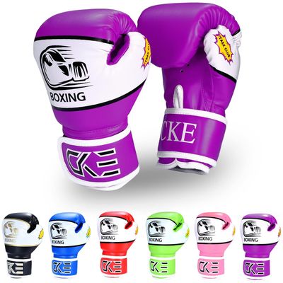 CKE Kids Boxing Gloves for Kids Boys Girls Junior Youth Toddlers Age 5-12 Years Training Boxing Gloves for Punching Bag Kickboxing Muay Thai (Purple)