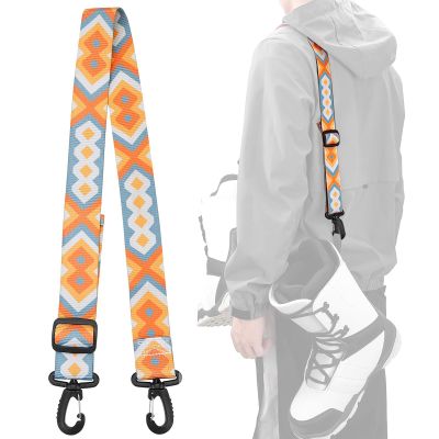 AzReference Ski and Boot Carrier Straps, Adjustable Shoulder Sling Leash, Roller Skate Leash for Skiing Snowboarding Ice Skates Rollerblades, Orange