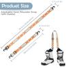 AzReference Ski and Boot Carrier Straps, Adjustable Shoulder Sling Leash, Roller Skate Leash for Skiing Snowboarding Ice Skates Rollerblades, Orange view 2