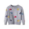 Winter Knit Sweater Toddler Boys Girls Cartoon Cars Prints Sweater Long Sleeve Warm Knitted Pullover (Grey, 6-7 Years) view 1
