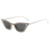 mincl Cat Eye Sunglasses for Women Sparkling Rhinestone Sunglasses Trendy Retro Diamond Glasses UV400 Protection (white&black) view 2
