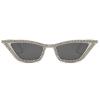 mincl Cat Eye Sunglasses for Women Sparkling Rhinestone Sunglasses Trendy Retro Diamond Glasses UV400 Protection (white&black) view 3