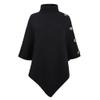 Dressnu Autumn and winter cape, cloak, sweater, women's coat, solid color, high collar Black one size view 1