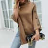 Dressnu Autumn and winter cape, cloak, sweater, women's coat, solid color, high collar Black one size view 3