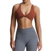 Aoxjox Women's Workout Sports Bras Fitness Metamorph Sienna Twist Bra Yoga Crop Tank (Cherry Mahogany, XX-Large) view 1