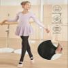 leg elegant 2 Pairs Ballet Tights for School Girls Toddler Kids Footed Dance Tights (Black (2 Pairs) 8-10) view 3