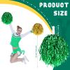 60 Pcs Cheerleading Pom Poms Bulk Cheer Pom Poms Sets Metallic Foil Fun Spirited Cheer Pom Poms with Plastic Handles Cheerleader Pompoms for Kids Adults Sports Match Cheering Squad (Green & Gold) view 2
