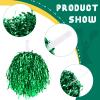 60 Pcs Cheerleading Pom Poms Bulk Cheer Pom Poms Sets Metallic Foil Fun Spirited Cheer Pom Poms with Plastic Handles Cheerleader Pompoms for Kids Adults Sports Match Cheering Squad (Green & Gold) view 3