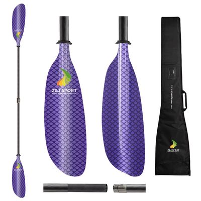 Z&J SPORT Sea Kayaking Paddle with Paddle Bag, SK-III Translucent Fiber Paddle Blade, Adjustable Carbon Shaft for Relaxed Kayaking Touring (220-230cm)