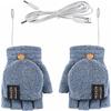 Knitted Heated Glove Winter Fingerless Glove 2 in 1 Warm Mitten Full Half Finger Hand Warm Laptop Heated Flip Top Mitten view 1