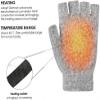Knitted Heated Glove Winter Fingerless Glove 2 in 1 Warm Mitten Full Half Finger Hand Warm Laptop Heated Flip Top Mitten view 3