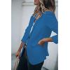 XUETON Womens Notch Lapel Casual Blazers Open Front Cardigan 3/4 Sleeve Draped Soft Loose Work Office Suit Jacket Sport Coat(Blue,X-Large) view 3