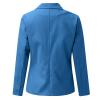 XUETON Womens Notch Lapel Casual Blazers Open Front Cardigan 3/4 Sleeve Draped Soft Loose Work Office Suit Jacket Sport Coat(Blue,X-Large) view 4