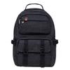 KAUKKO Vintage Casual polyster and Leather Rucksack Backpack(20-2-BLACK) view 1